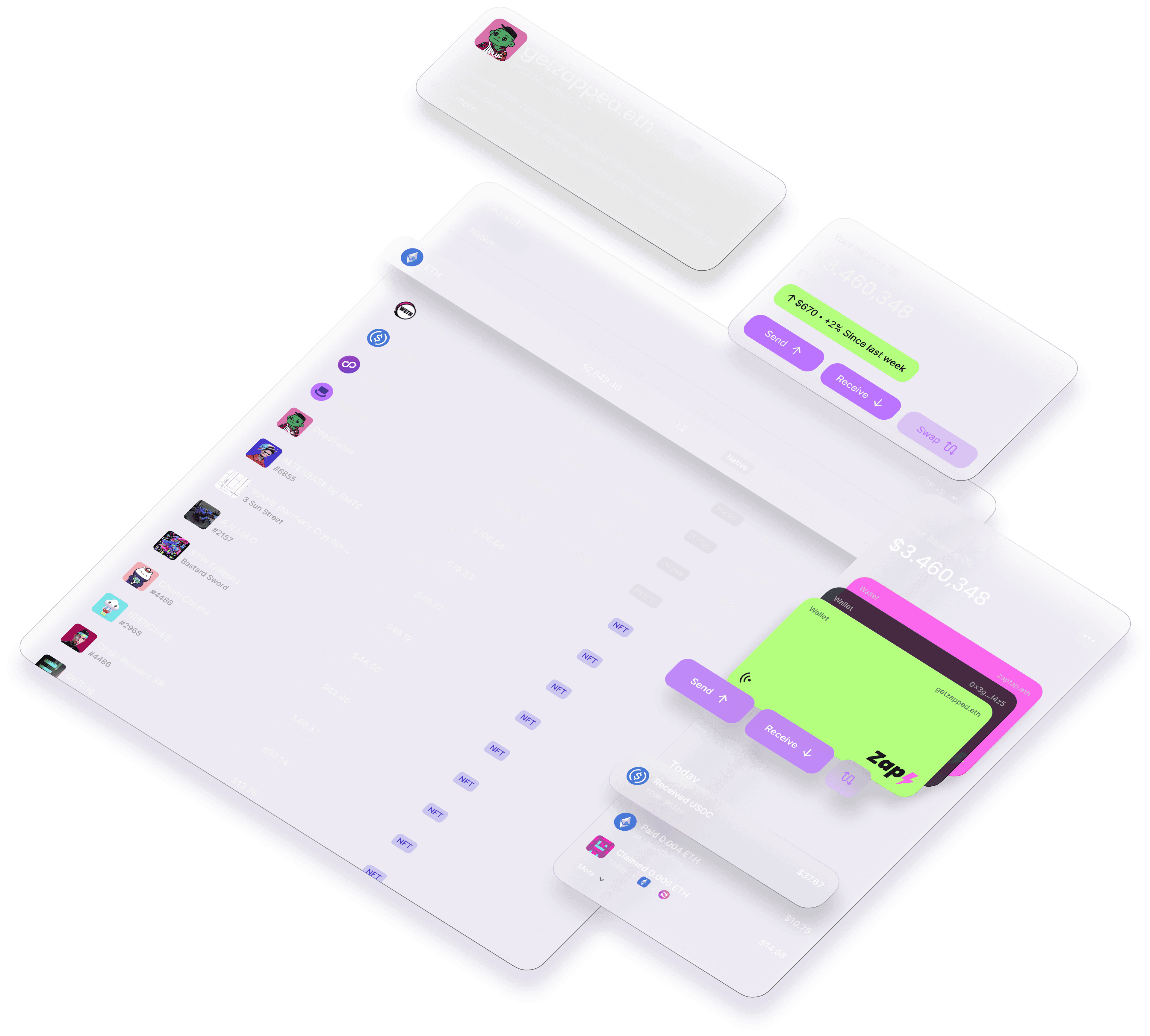 Web3 finance dashboard interface